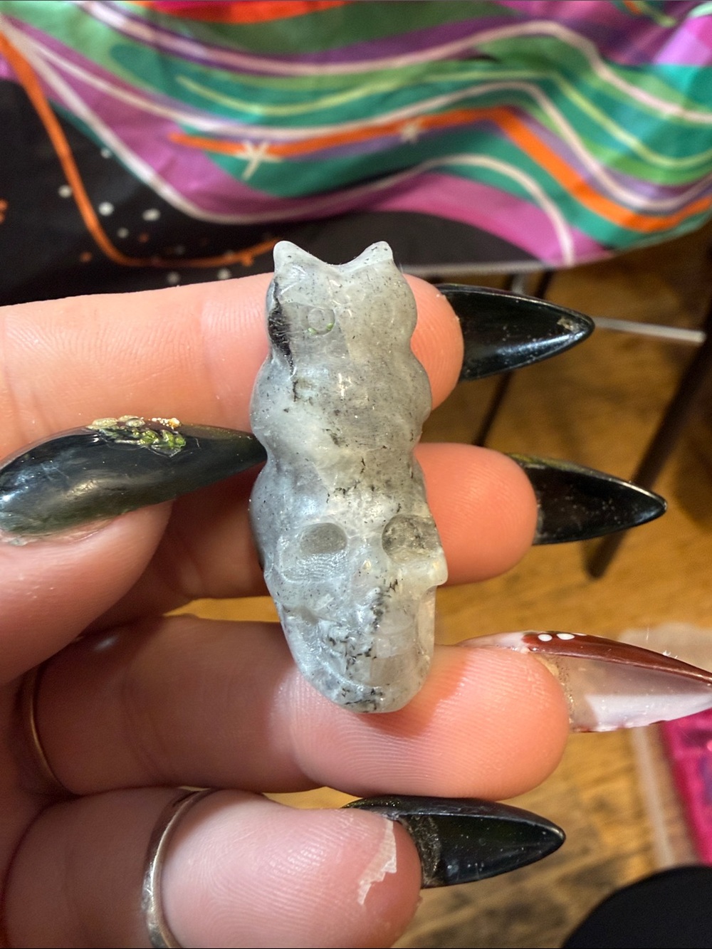 Lab figurine owl/skull mini figurine for desk